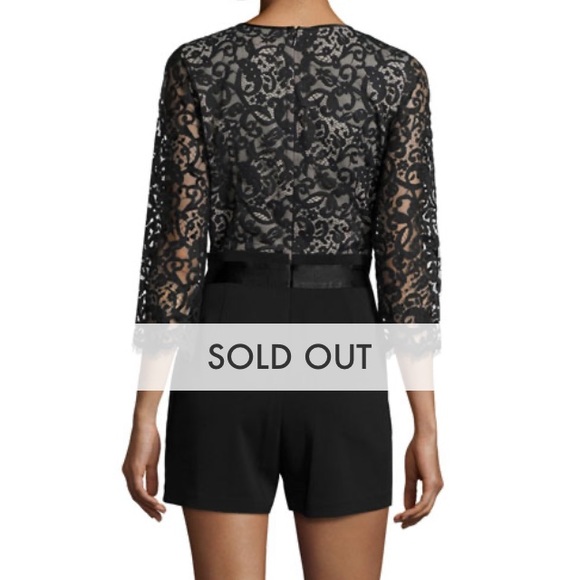 Erin Fetherstein Black Lace Romper - Picture 2 of 7